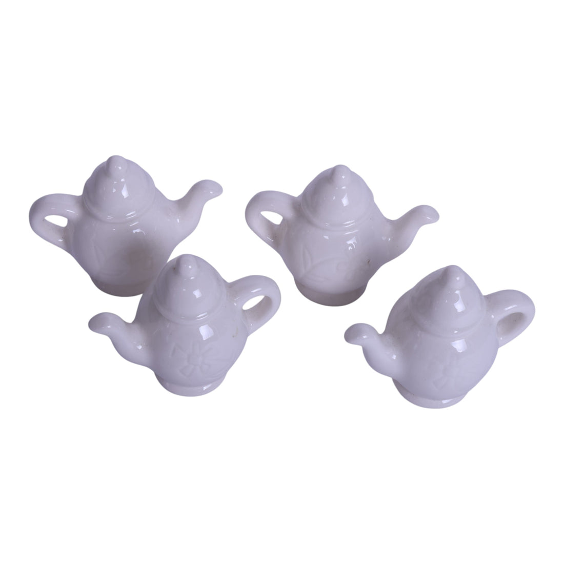 Miniatuur Theekannetjes - Set van 4 - Wit Porselein