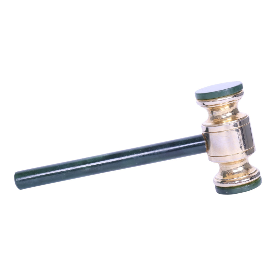 Decoratieve Voorzittershamer - Messing met Groene Steen