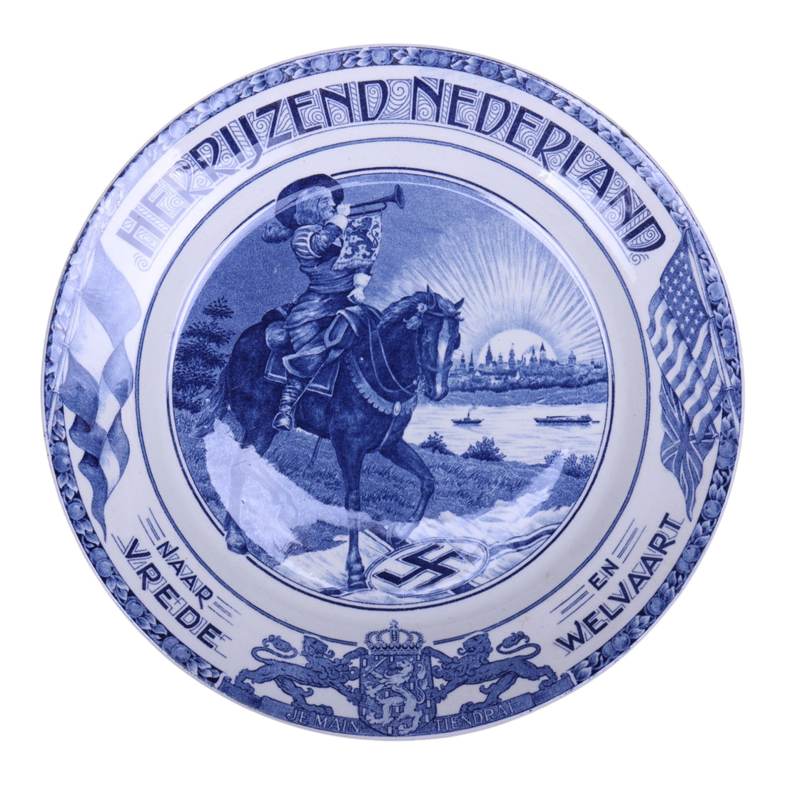 Herrijzend Nederland - Wandbord Naar Vrede en Welvaart (1945)
