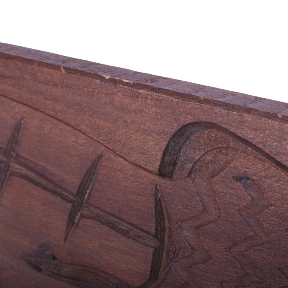 Antieke Houten Speculaasplank met Clowns - Handgesneden Koekplank