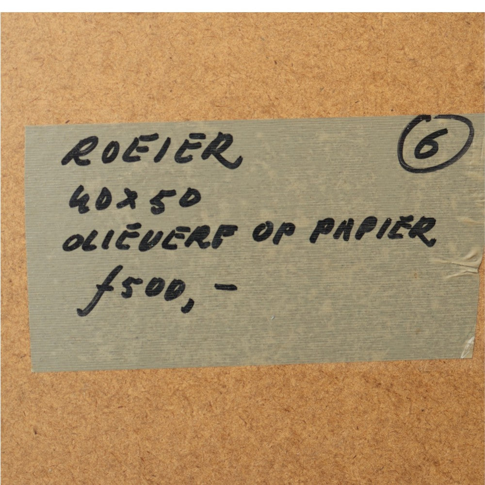 Roeier - Expressionistisch - Olieverf op Papier