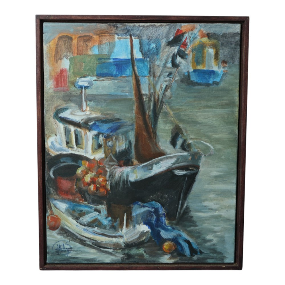In de Haven - Olieverf op Doek