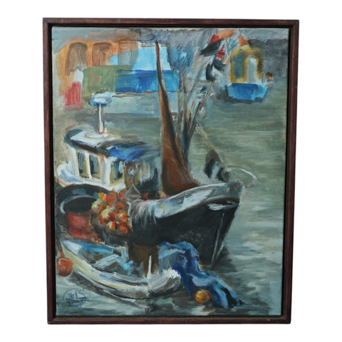 In de Haven - Olieverf op Doek