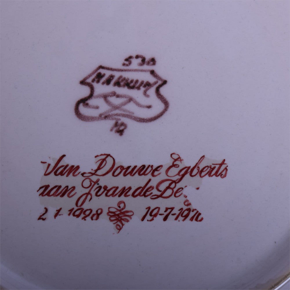 Handbeschilderd Wandbord Pauwschotel 530 - Douwe Egberts Jubileum (1971)