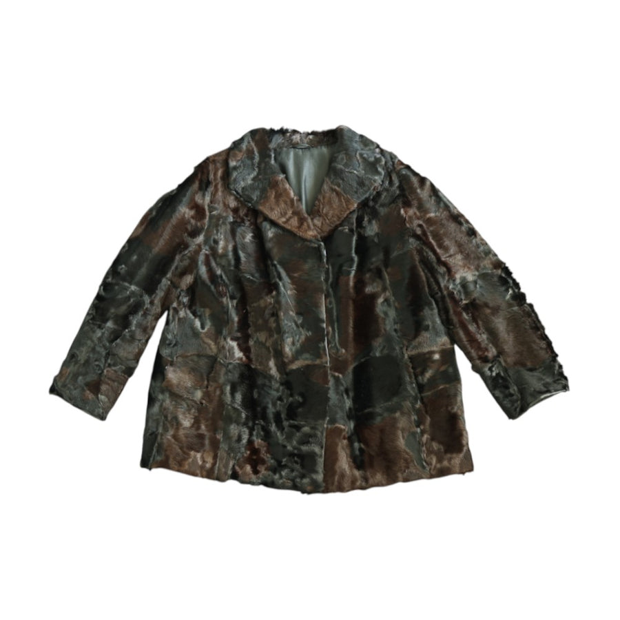 Vintage Bontjas Patchwork - Donkerbruin