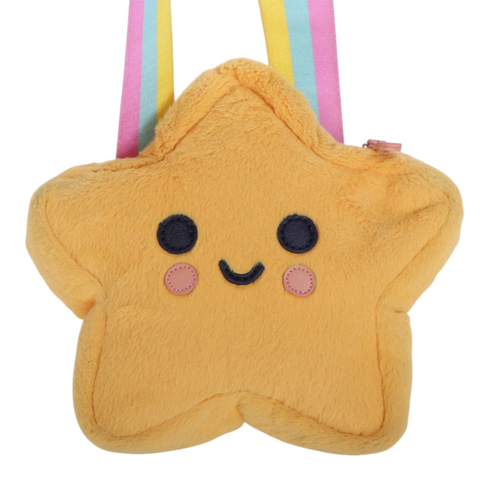 Ster Pluche Crossbody Tasje Geel