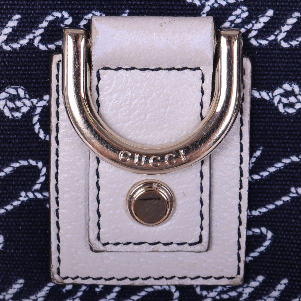 Abbey D-Ring Hobo Script Canvas Blauw