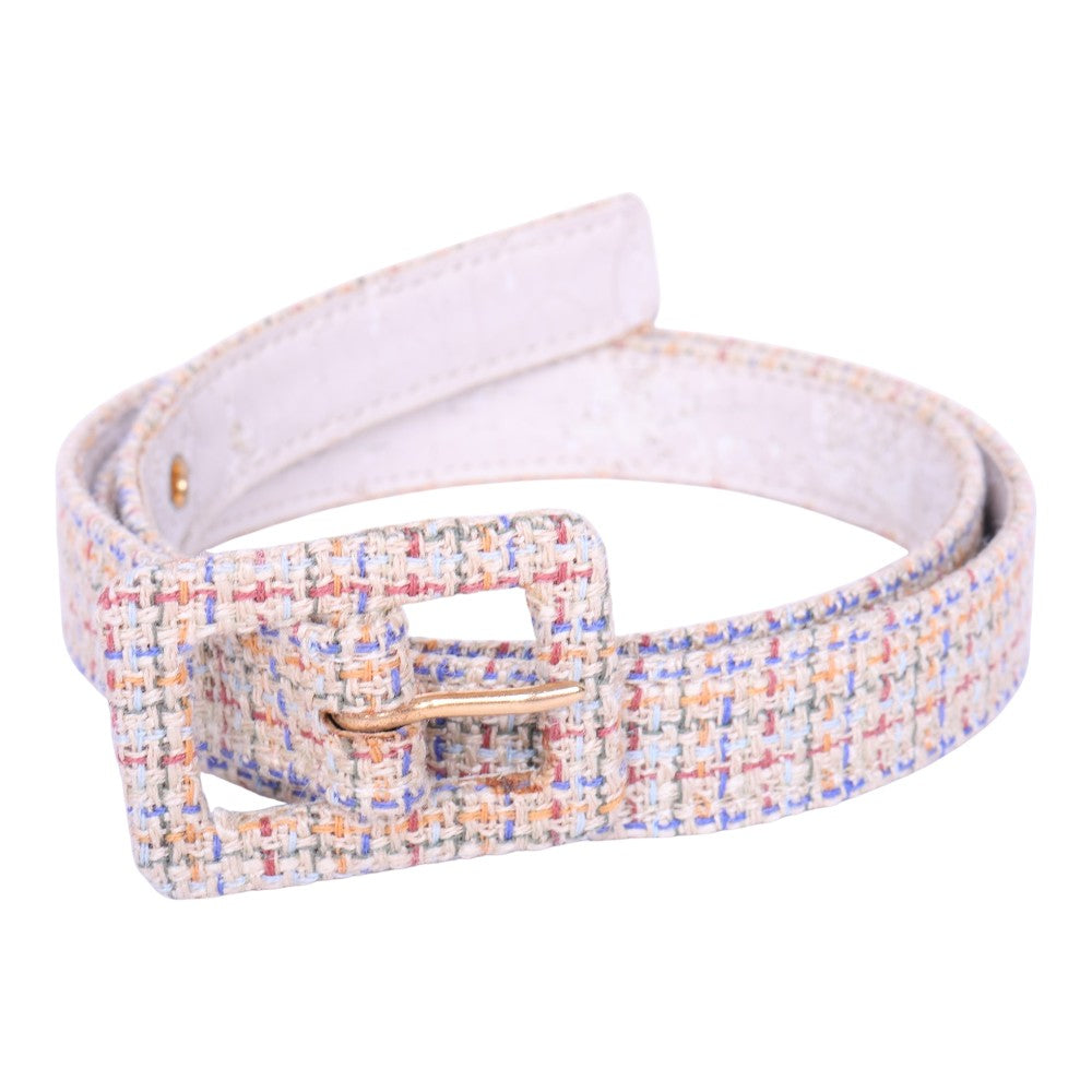 Tweed Riem Pastel met Stoffen Gesp