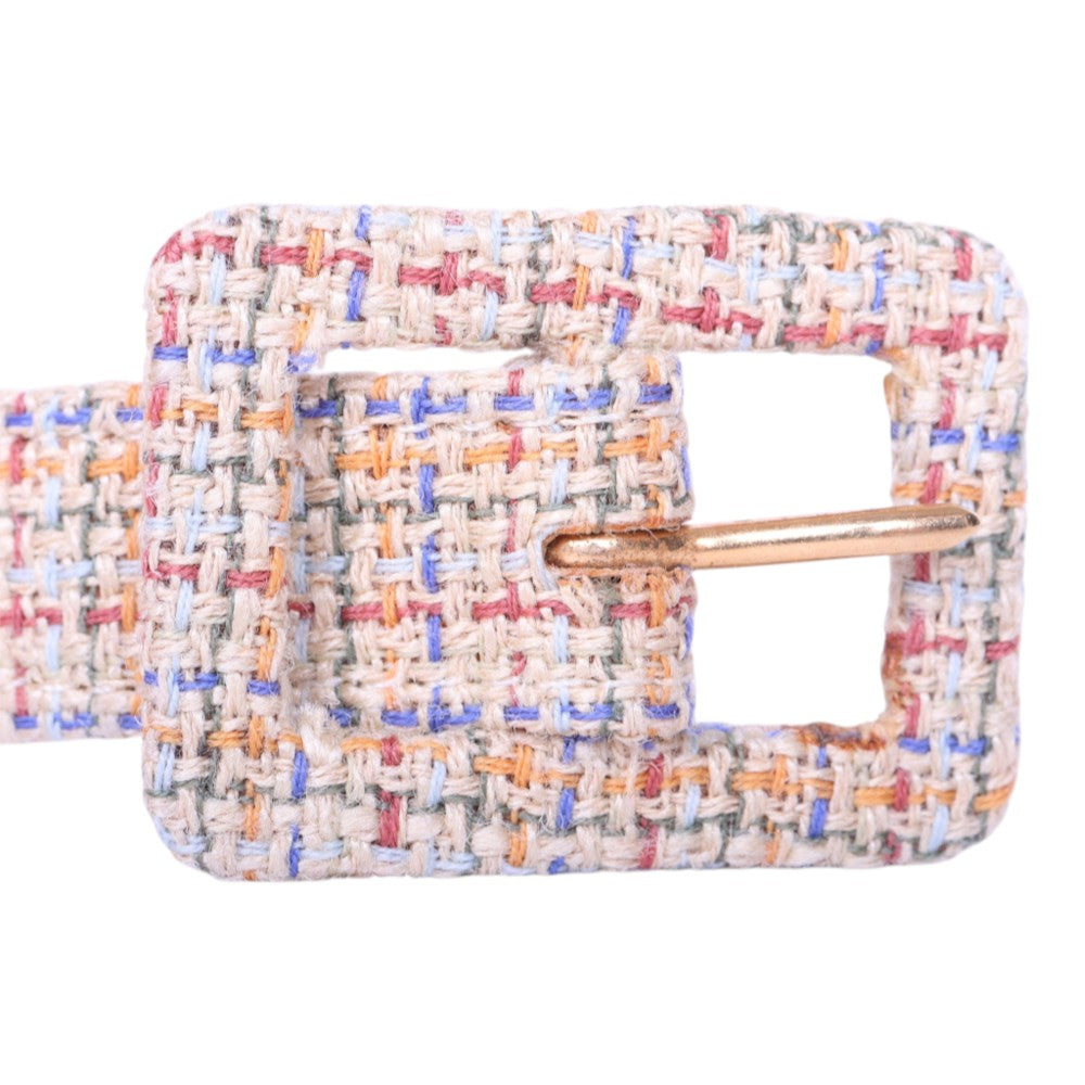 Tweed Riem Pastel met Stoffen Gesp