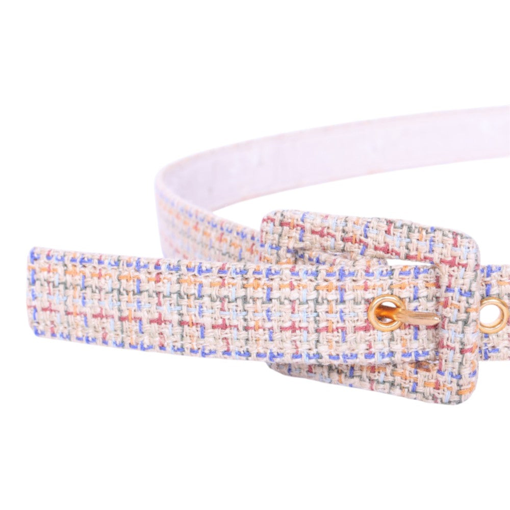 Tweed Riem Pastel met Stoffen Gesp