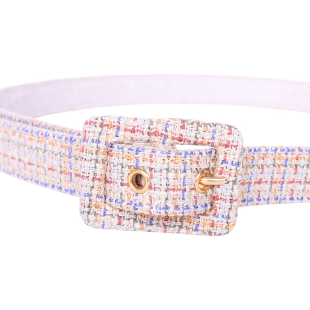 Tweed Riem Pastel met Stoffen Gesp