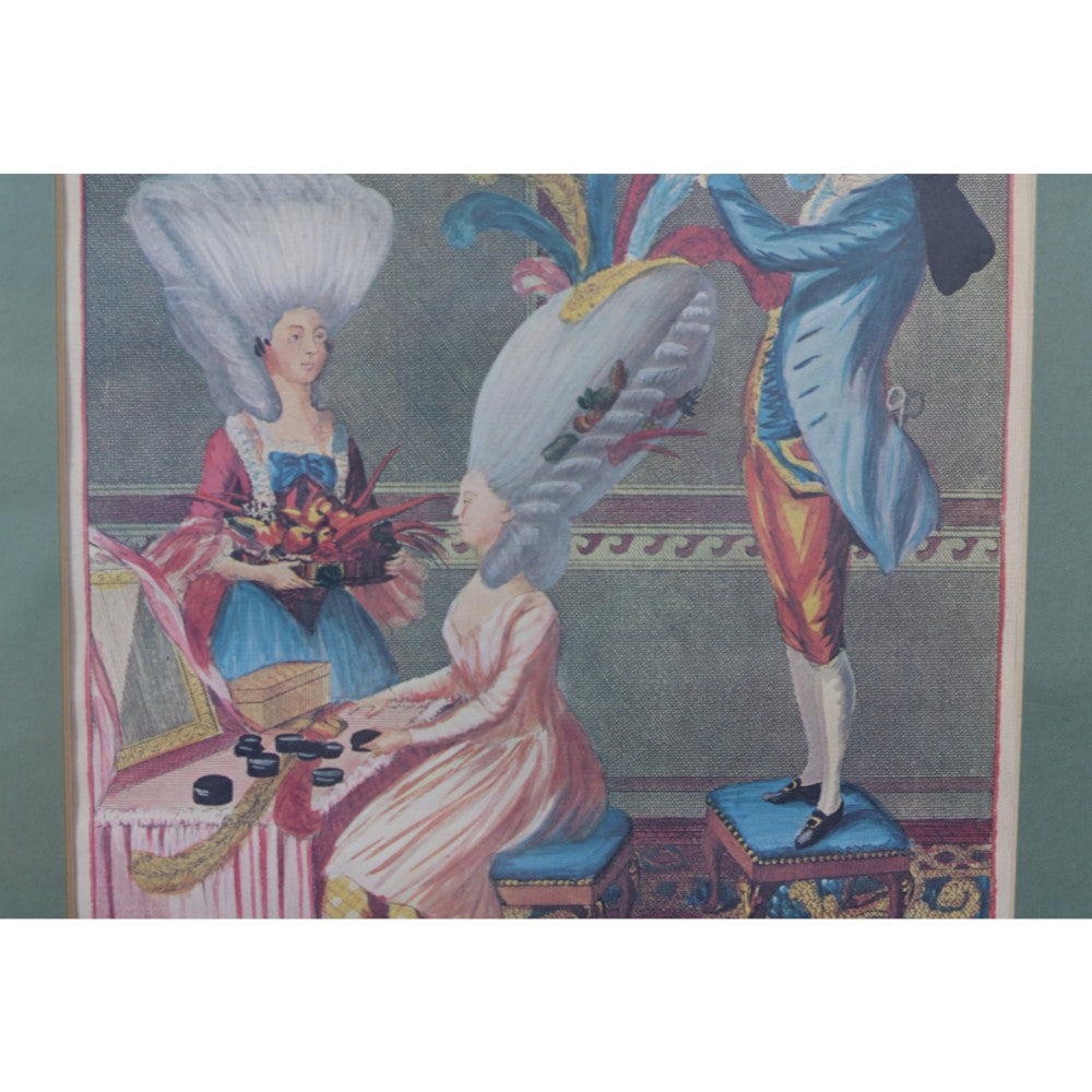 The Preposterous Head Dress or the Featherd Lady - Ingelijste Handgekleurde Prent (1776)