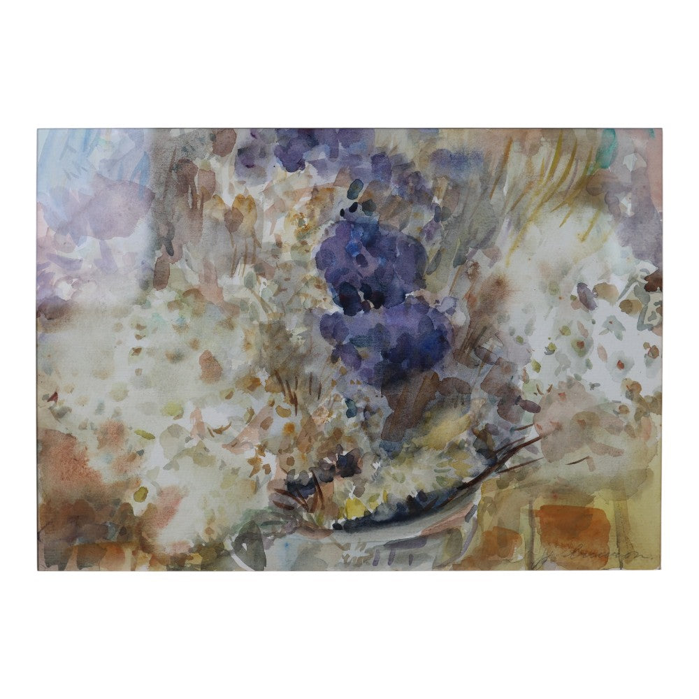 Bloemstilleven met Paarse en Witte Bloemen - Aquarel