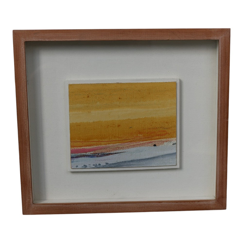 Abstract Kustlandschap bij Zonsondergang - Origineel Schilderij op Canvas