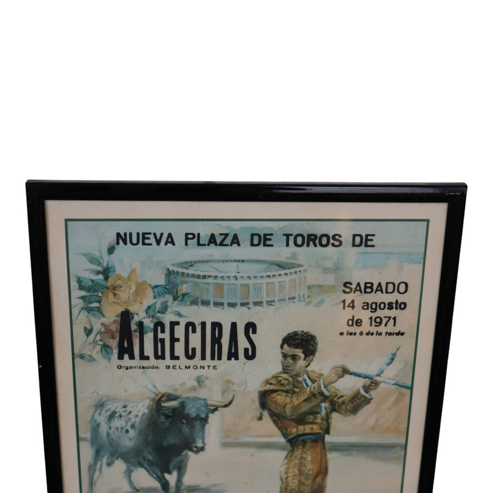 Stierenvechtposter Algeciras 1971 - El Cordobes & Miguelin (Ingelijst)