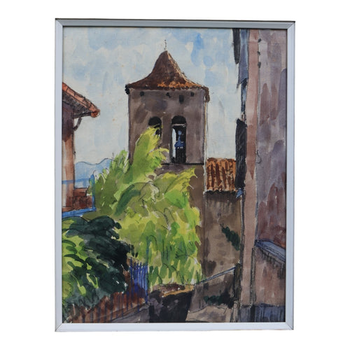 Dorpsgezicht in de Provence - Aquarel