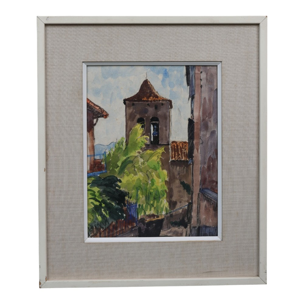 Dorpsgezicht in de Provence - Aquarel