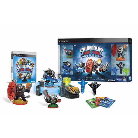 PlayStation 3 Skylanders Trap Team Starter Pack Dark Edition, overzicht met portal, figuren en kaarten, tweedehands
