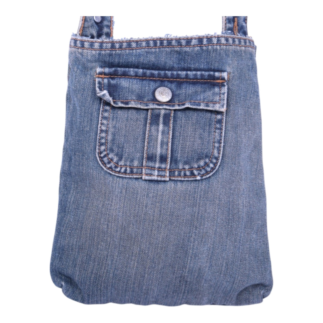 Upcycled Denim Schoudertas met Patchwork - Blauw Multicolor