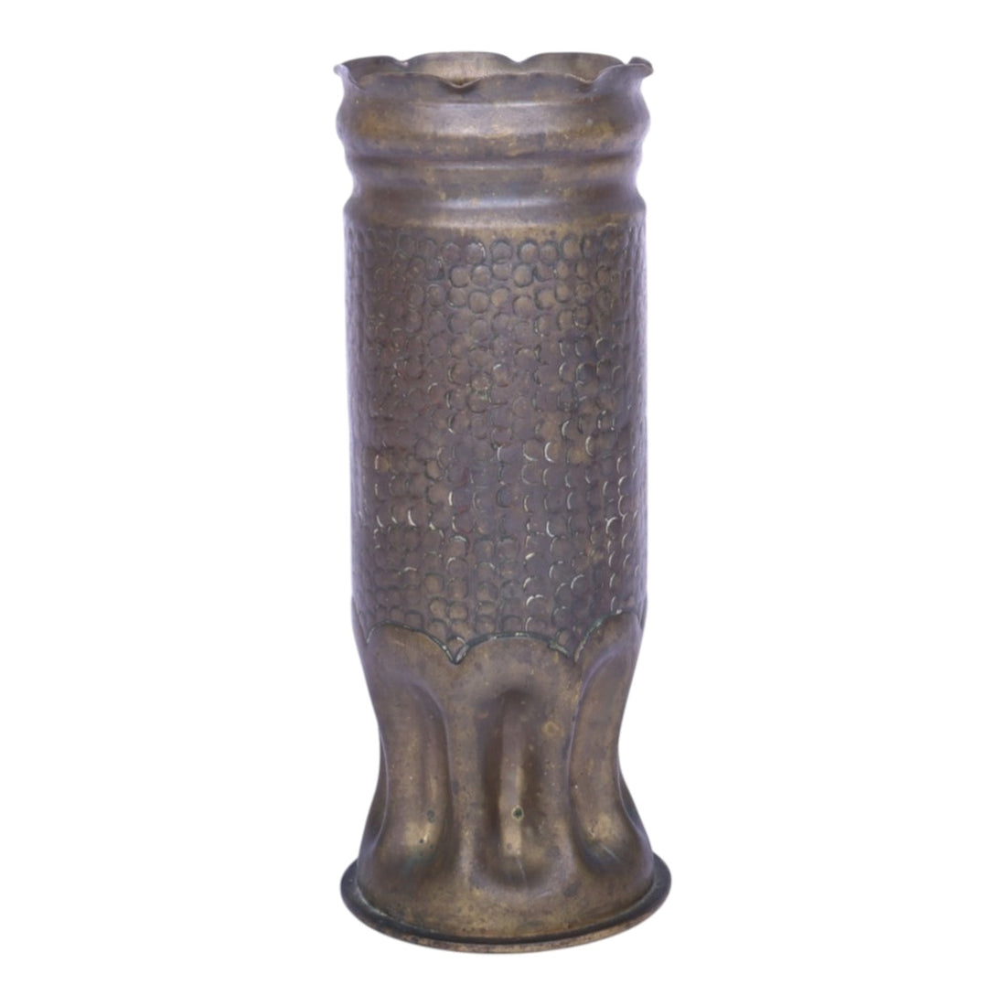 Trench Art Vaas van Duitse 7,7 cm Granaathuls - Messing - 1918