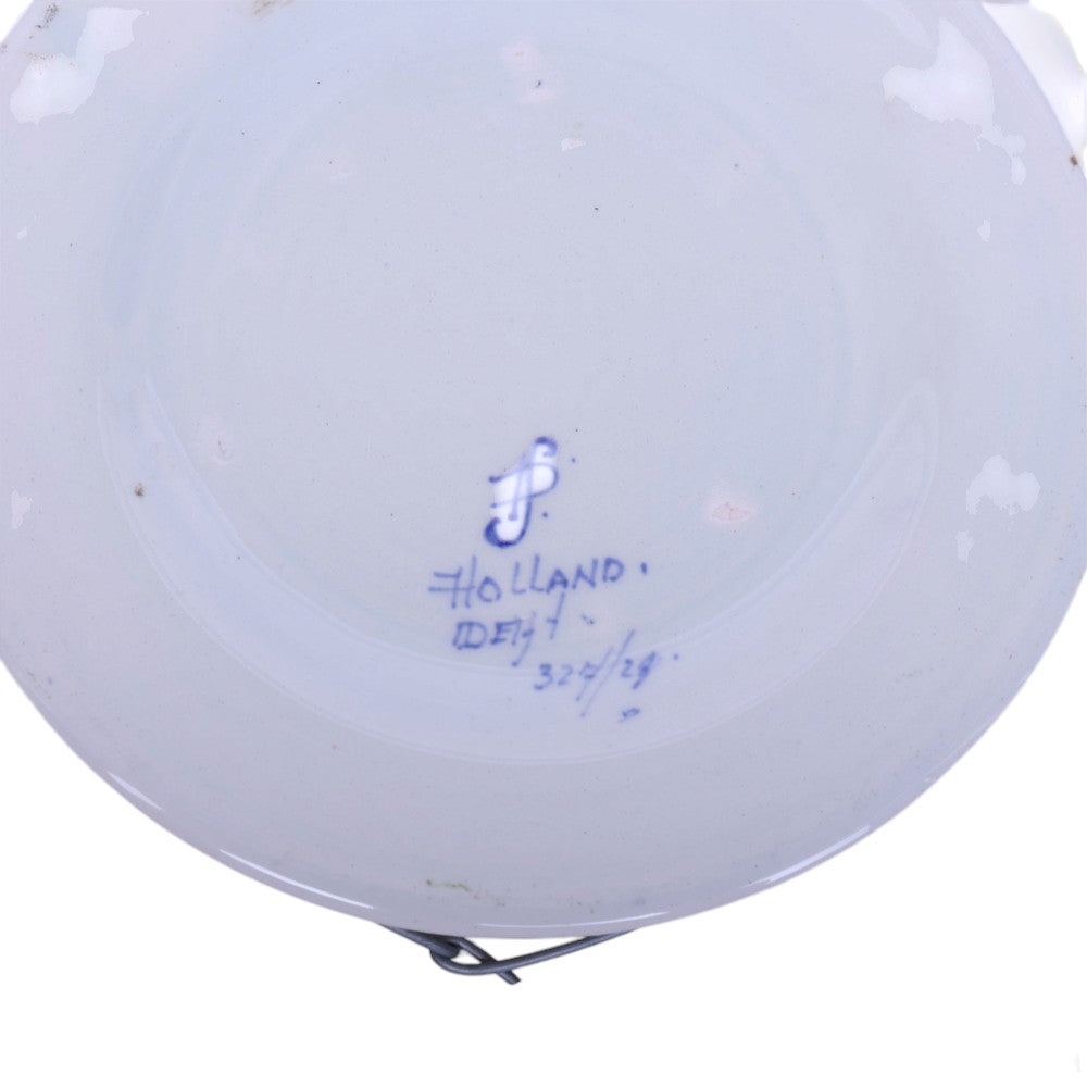 Delfts Blauw Wandbord met Bloemdecor - Ceta Bever Beverwijk (29 cm)