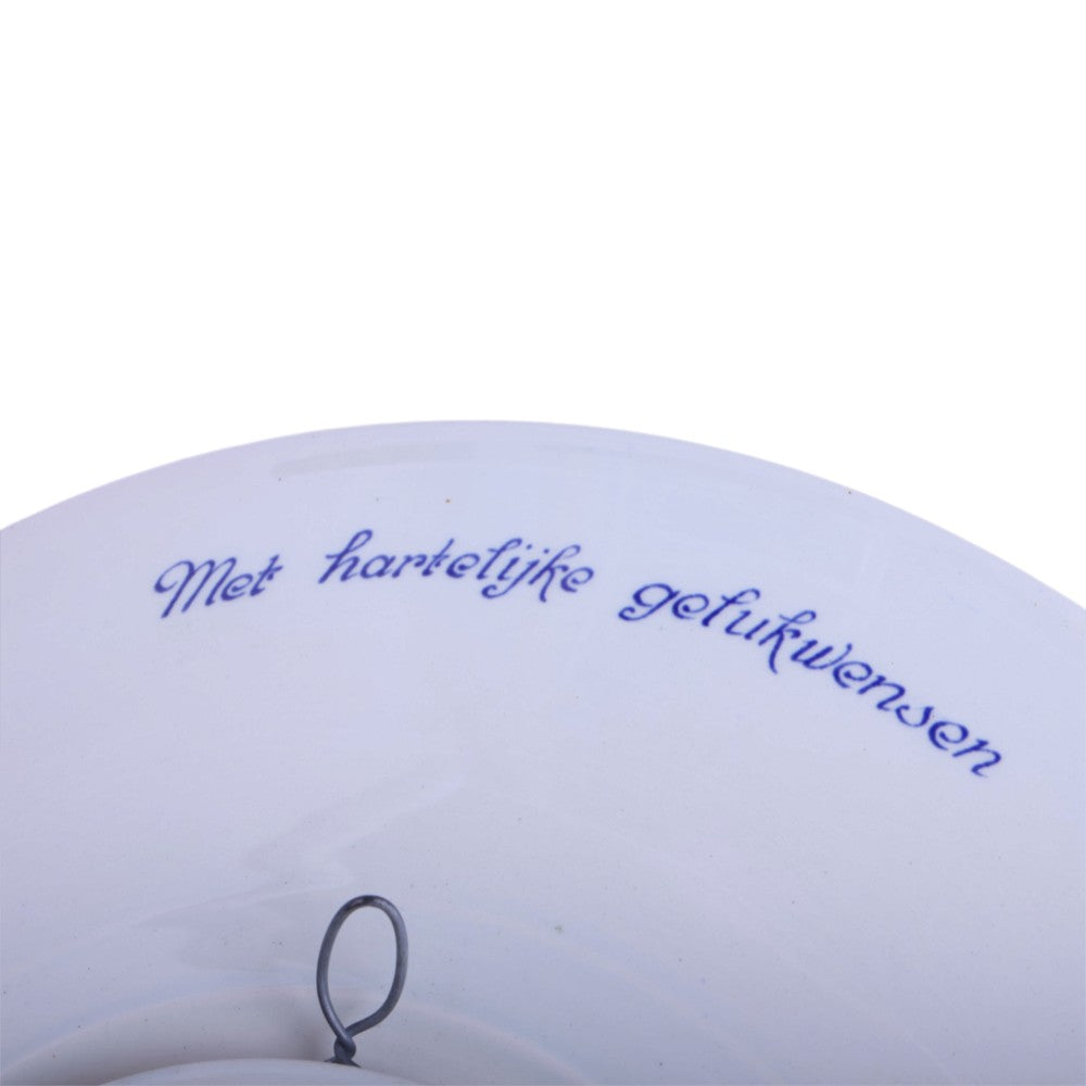 Delfts Blauw Wandbord met Bloemdecor - Ceta Bever Beverwijk (29 cm)