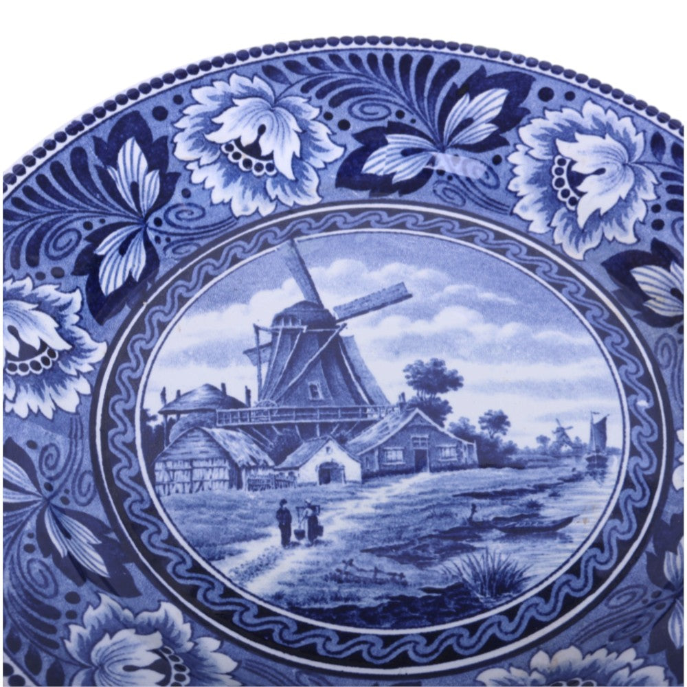 Wandbord Hollandia - Hollands Landschap met Molen - 23 cm (ca. 1930)