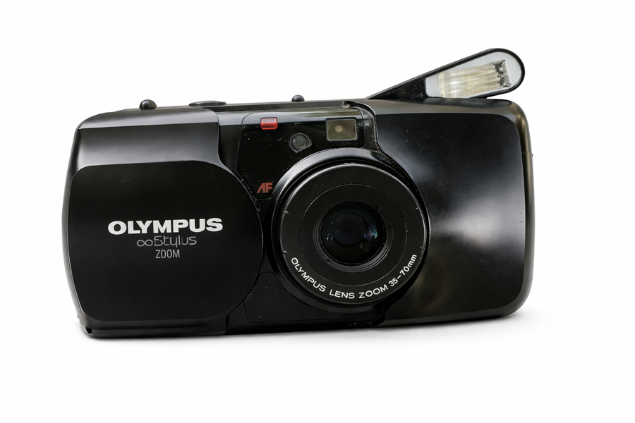 Olympus-Stylus Zoom 35mm Zoom Point and Shoot Film Camera - Zwart-tweedehands