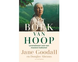Het boek van hoop, Jane Goodall, boekomslag voorkant met een portret van Jane Goodall, tweedehands