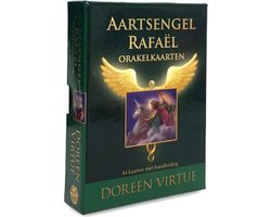 Aartsengel Rafaël orakelkaarten, Doreen Virtue, 44 kaarten met handleiding, doos voorkant, tweedehands