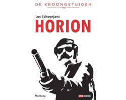 De kroongetuigen, Horion, Luc Schoonjans, Manteau, omslag met een zwart silhouet van een man met een pistool, tweedehands