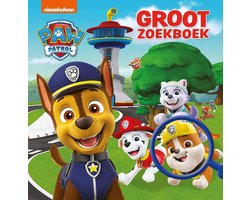 PAW Patrol Groot zoekboek, Nickelodeon boekomslag voorkant met Chase en pups met vergrootglas, tweedehands