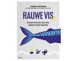Rauwe vis, recepten voor ceviche, sushi en tartaar, Carrie Solomon, omslag met een blauwe vis, tweedehands