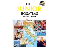 Denksport - Het Junior Bosatlas Puzzelboek - logische puzzels - beeld en taal