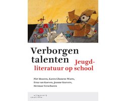 Verborgen talenten, jeugdliteratuur op school, Piet Mooren e.a., witte omslag met een illustratie, tweedehands
