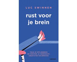 Rust voor je brein, Luc Swinnen, boekomslag voorkant met een liggende lucifer met vlam, tweedehands