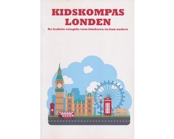 Kidskompas Londen, Janneke van Amsterdam, boekomslag voorkant met een illustratie van Londen, tweedehands