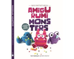 Amigurumi monsters, Joke Vermeiren, boekomslag voorkant met gehaakte monstertjes, tweedehands