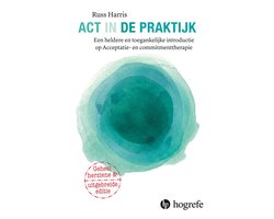 ACT in de praktijk, Russ Harris, boekomslag voorkant met een turquoise waterverfcirkel, tweedehands