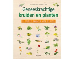 Geneeskrachtige kruiden en planten, D. Lousse, boekomslag voorkant met illustraties van kruiden en planten, tweedehands