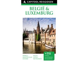 Capitool reisgids Belgie en Luxemburg, boekomslag voorkant met Brugse gracht, tweedehands