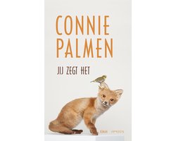 Jij zegt het, Connie Palmen, witte omslag met een vos en een vogeltje, tweedehands