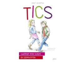 Tics, Annet Heijerman, boekomslag voorkant met twee wandelende kinderen, tweedehands