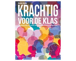 Krachtig voor de klas, Martin Valcke, boekomslag voorkant met kleurrijke silhouetten van hoofden, tweedehands