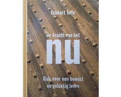 De kracht van het nu, Eckhart Tolle, boekomslag voorkant met houten planken, tweedehands