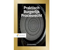 Praktisch Burgerlijk Procesrecht, Charlotte Phillips, Noordhoff zwarte boekomslag voorkant met wenteltrap, tweedehands