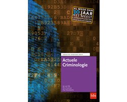 Actuele criminologie, Jan van Dijk, boekomslag voorkant met een achtergrond van cijfers, tweedehands