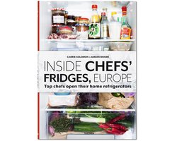 Inside Chefs' Fridges, Europe, Carrie Solomon en Adrian Moore, omslag met een open koelkast, tweedehands