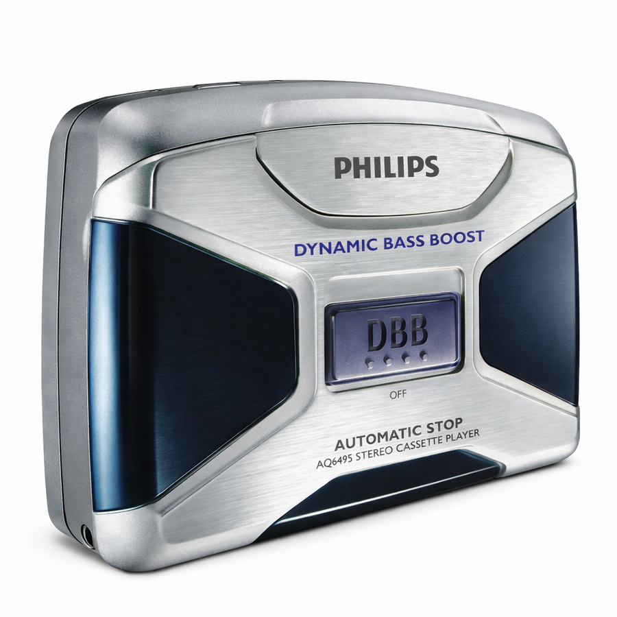 Philips-Draagbare Cassette Speler / Walkman AQ6495/00C - Zilver (Nieuw)