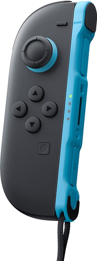 Nintendo Switch 2 Joy-Con 2 controller links, blauw, zijaanzicht met polsbandje, tweedehands